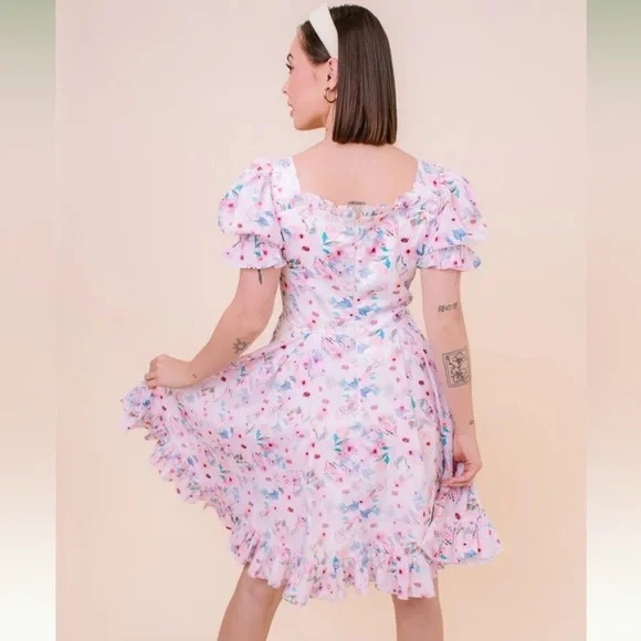 Ivy City Co. Dolly Floral Dress, Size 1X - Pink Flowers Princess Picnic Spring - Picture 15 of 16